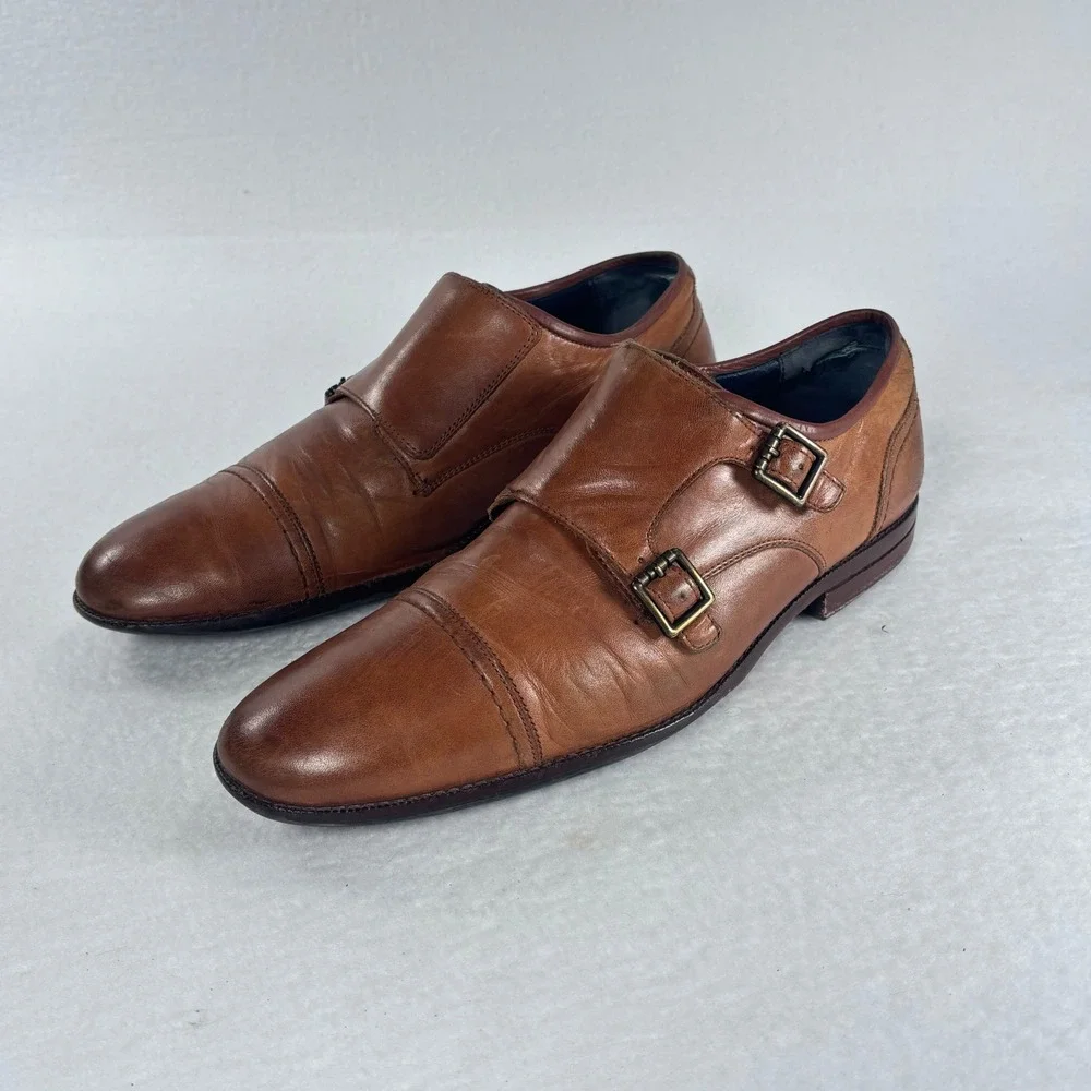 Cole Haan Monk Strap Dress Shoes Preppy Old Money Academia Leather 10.5 Heritage